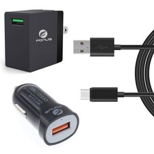 Fast Home Car Charger USB Cable Type-C 6ft Long Travel Power for Tablets