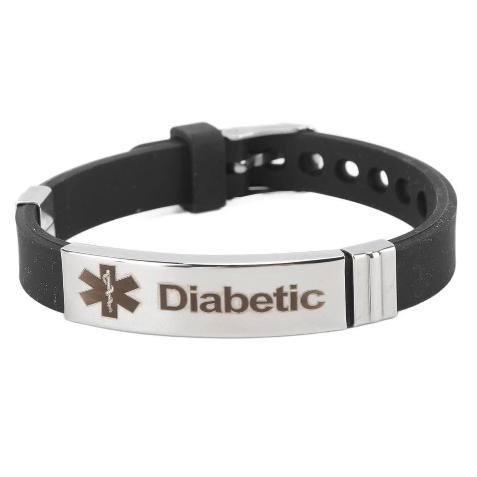 Diabetes Alert Armband Notfall ID Awareness Schmuck Diabetes Verstel NTS - Bild 2 von 4