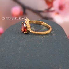 Natural Garnet Ring, 925 Sterling Silver, Birthstone Ring, Garnet Ring,