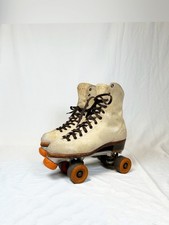 Vintage Chicago Skates Sure Grip Tan Leather Roller Rink Rental Roller Skates 8 