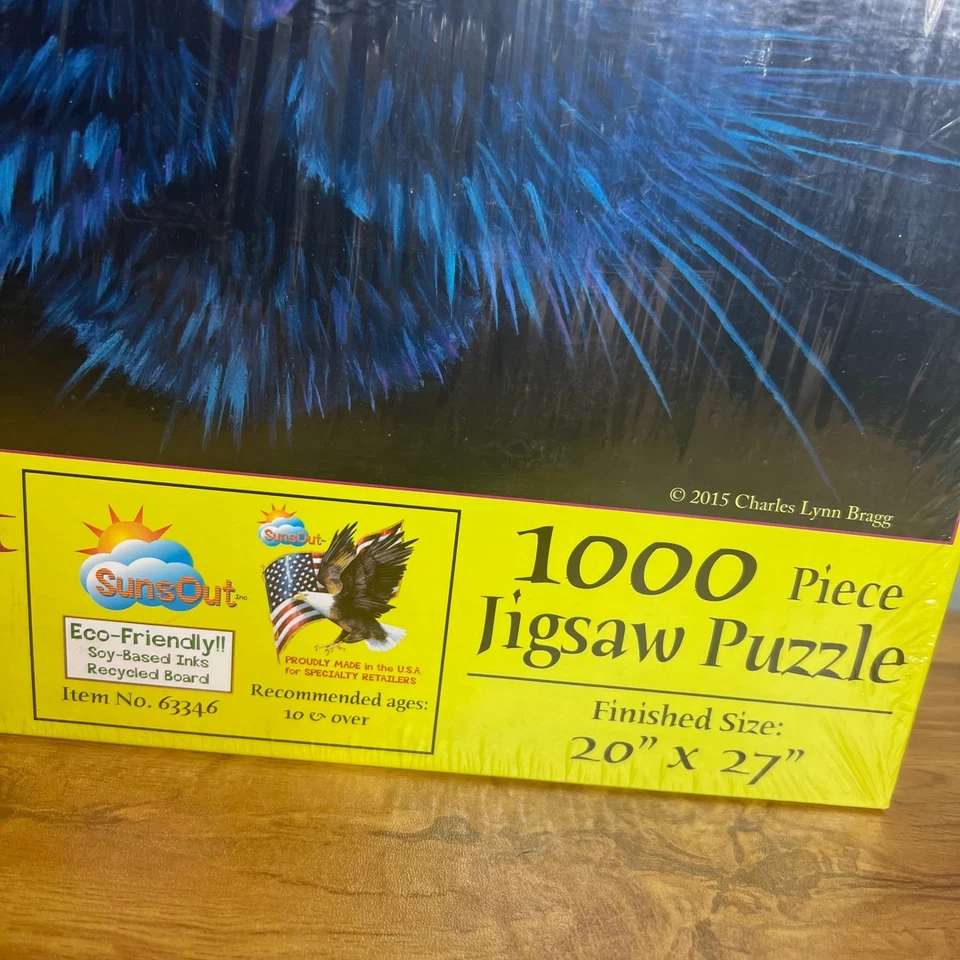 Rompecabezas SunsOut Black Cat 1000 piezas arte por Charles Lynn Bragg NUEVO EN CAJA NUEVO Foto 3 de 4
