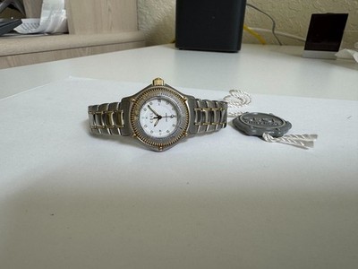 NOS Ebel Discovery 18k Yellow Gold/Steel white dial 30mm Watch 183921