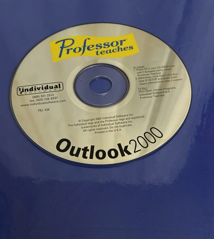 Nuevo Estado Professor Teaches Outlook 2000 para Windows PC-CD-ROM Edición 2002 Foto 2 de 3