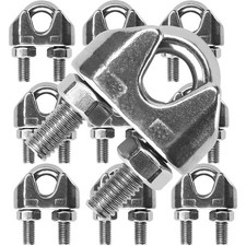 MOUYAT 10 Pack 1/2 Inch Stainless Steel Wire Rope Cable Clamp in 10PCS