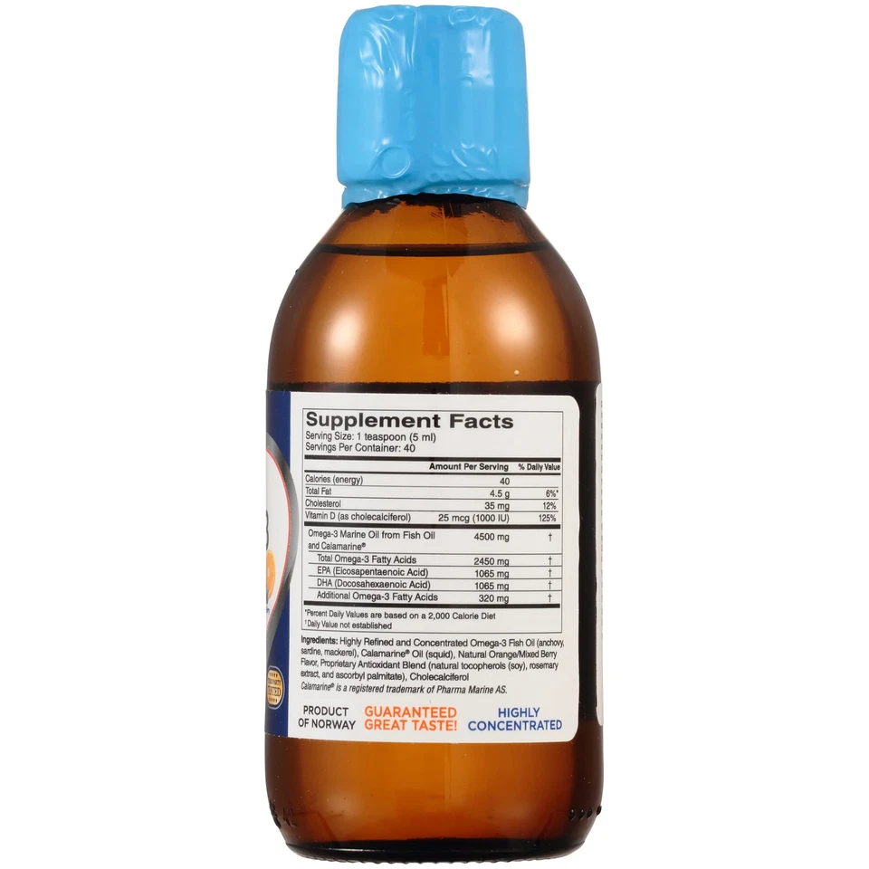Aceite de pescado Omega-3 ultra fuerte + vitamina D3, 4.500 mg, 2.130 mg DHA/EPA, 6,8 fl Foto 3 de 4
