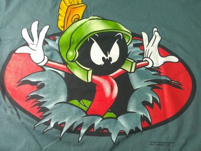 VINTAGE 1995 90's Looney Tunes Shirt Marvin the Martian Changes Tag  2XL NOS