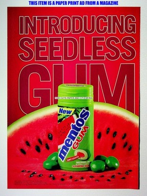 Mentos Watermelon Chewing Gum 2009 Trade Print Magazine Ad Poster ADVERT