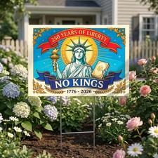 no kings in america Yard Sign Political Protest Freedom