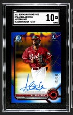 Allan Cerda 2022 1st Bowman Chrome Blue Refractor Auto /150 SGC 10 CPA-AC