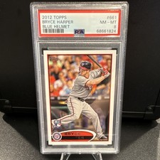 Topps 2012 - Bryce Harper #661 Batting Blue Helmet Rookie PSA 8 Nationals