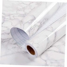 Glossy Marble Contact Paper White Peel and Stick for 11.8" x 78.7" Gray/White