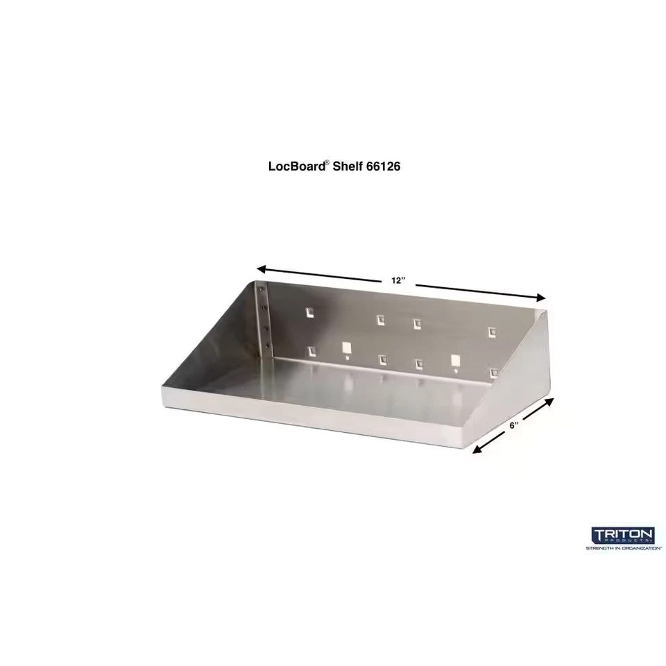 12 In. W X 6 In. D Stainless Steel Shelf for Stainless Steel Square Hole Lock Bo - Image 2 of 4