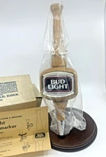 Vintage BUD LIGHT Large Wooded Bar Tapmarker 1989 Sealed W/ Box