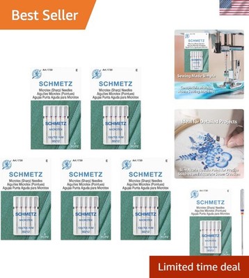 Microtex Sharp Sewing Machine Needles - Quilting & Topstitching Supplies, Siz...