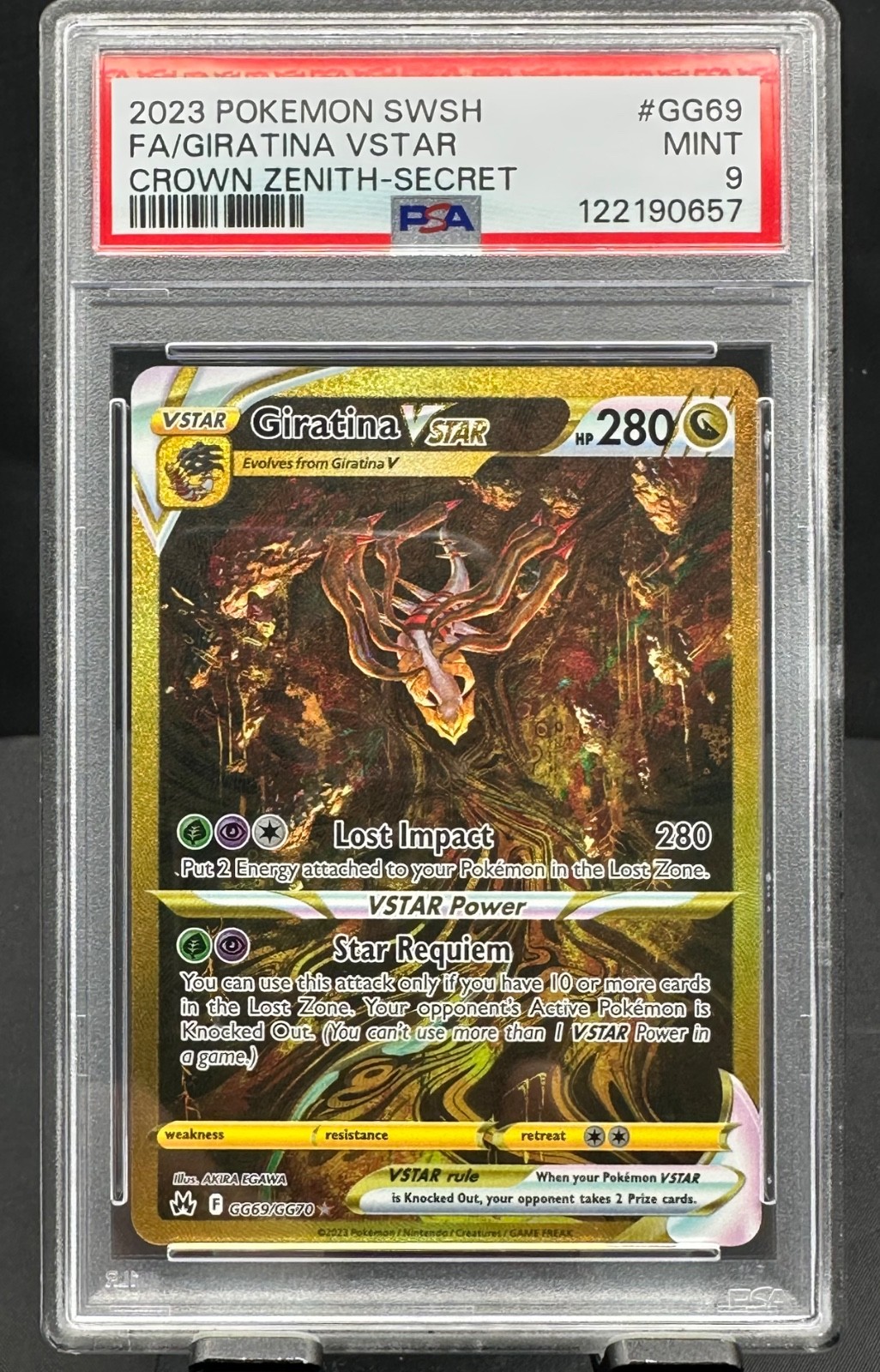 2023 Pokemon Crown Zenith Giratina VSTAR Secret GG69 PSA 9