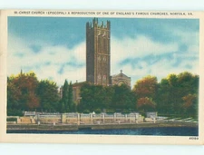 Unused Linen CHURCH SCENE Norfolk Virginia VA o/19 A8125
