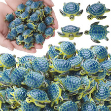 100 Pcs 100 Pcs Mini Sea Turtle Figurines Sea Animals, Blue