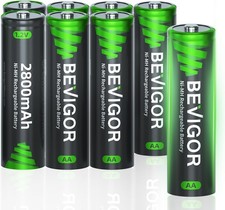 BEVIGOR AA Rechargeable Batteries 8 Pack, 1500 Cycles 2800mAh 1.2V High Capacity 1.85 per battery