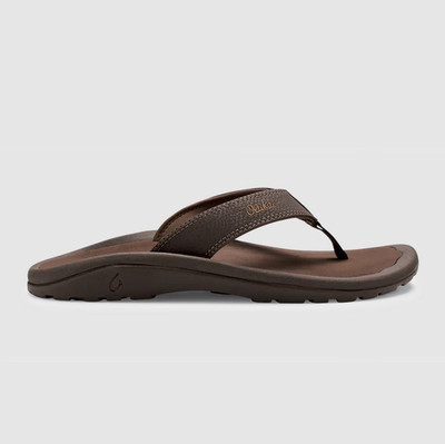 OluKai Ohana Men's Beach Sandals Dark Java Ray Comfort New