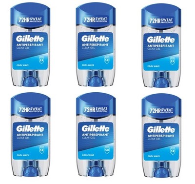 6xGillette Endurance Cool Wave Antitranspirant Deo Clear Gel Stick EU VERSION