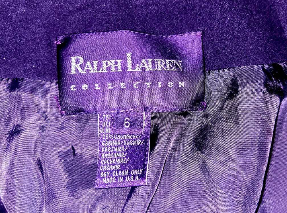 Ralph Lauren パープル　デニムジャケット True VTG Ralph Lauren PURPLE LABEL Peacoat/Jacket FITTED. Cashmere