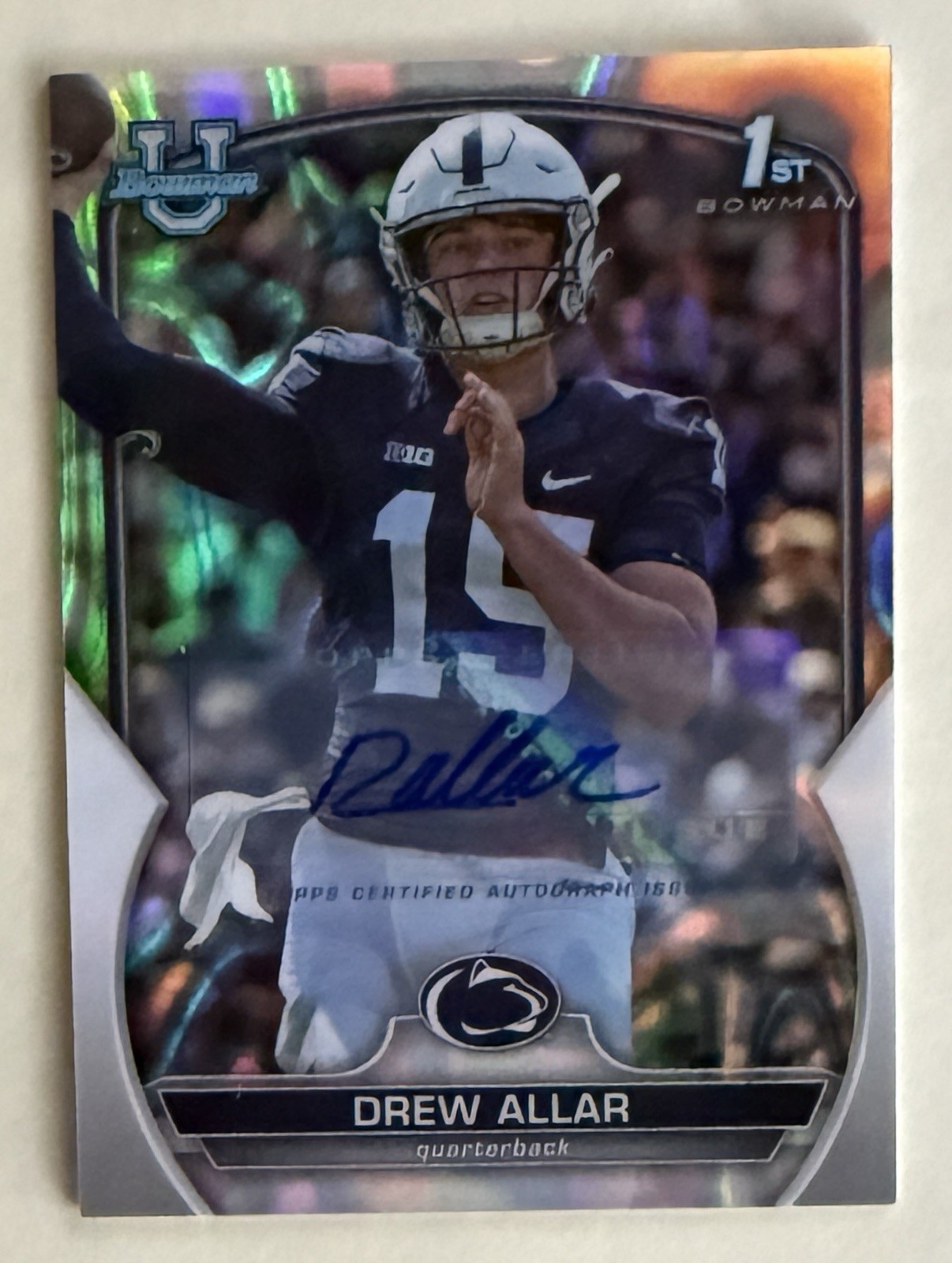 2022 Bowman U Chrome Prospect Lava Refractor 157/199 Drew Allar #59 Auto