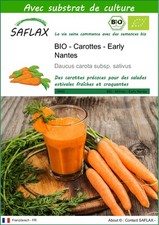 SAFLAX - BIO - Carottes - Early Nantes - 1500 graines - Avec substrat - Daucus