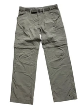 Columbia Pants Mens Size 34x31 Light Green Gray Silver Ridge Convertible Cargo