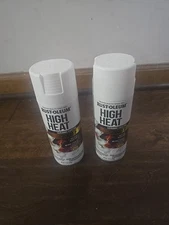 2x Rust-Oleum Specialty Flat White High Heat Spray Paint 12 oz Ceramic Coating