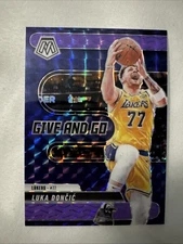 2024 Panini Mosaic Luka Doncic Give and Go Mosaic Purple Fluorescent #4 67/175