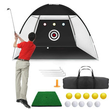 Collapsible Indoor/Outdoor Golf Chipping Net and Pitching Cage Training Aid