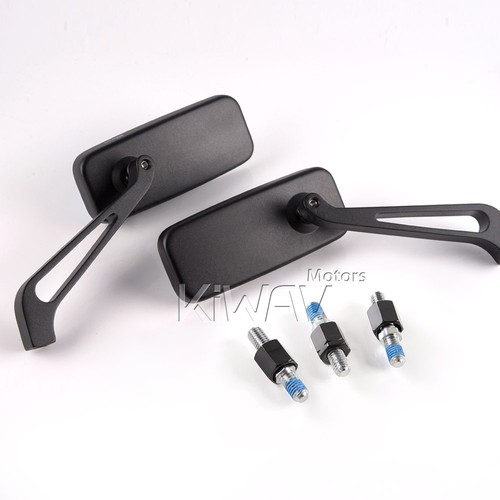 KiWAV CNC Convex Mirrors Classic Black M8 x 1.25 for Honda CD50 70 125 175 C 70 - Picture 5 of 6