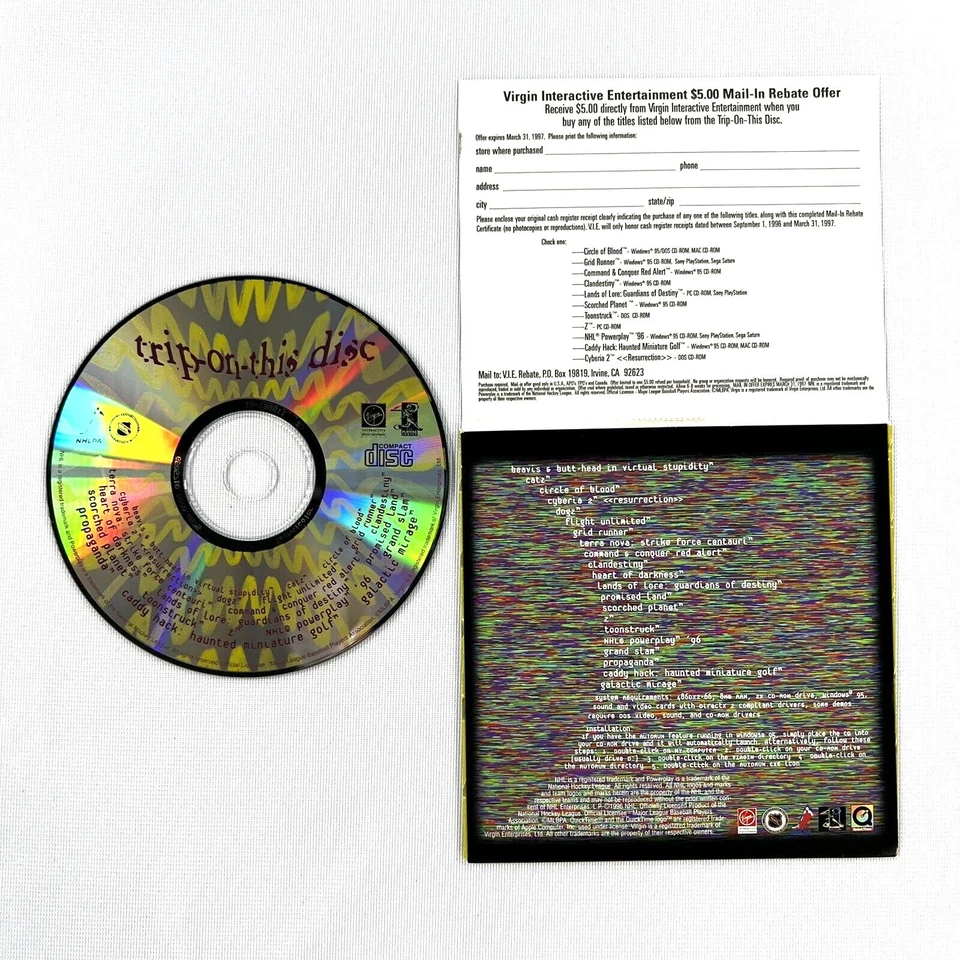 Trip-on-this Disc PC Computer Demos Windows 95 CD-ROM Sampler Virgin Interactive - Image 3 of 3