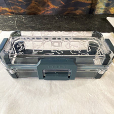 DRIFT Small Clear Plastic Tool Storage Bin Case, Lockable Latch Handle. Storage