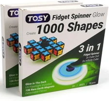 TOSY Magnet Fidget Spinner Glow - 16 Blocks, 3 in 1 Toy: A(set of 2) 