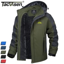 Mens Winter Jacket Waterproof Ski Jackets Parka Fleece Hood Thermal Outdoor Coat