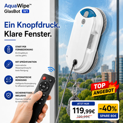 AquaWipe  GlasBot W1 Fensterputzroboter Fensterroboter Glasreiniger