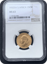 1932  Gold Sovereign South Africa Mint  NGC MS62