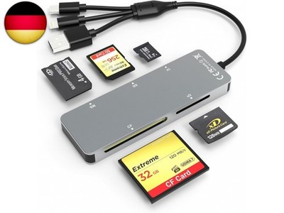 5 in 3 SD Kartenlesegerät Memory Stick Pro Duo Adapter - Lightning USB A USB C