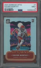 2024 Panini Donruss Optic Football Xavier Worthy #7 RC Rookie Uptowns PSA 9