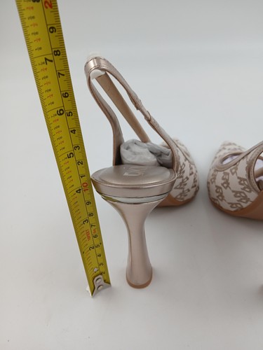 DKNY Cinette Slingback Shoes Womens Size 6.5 Bone Off White High Heel Pumps Logo - Picture 6 of 8