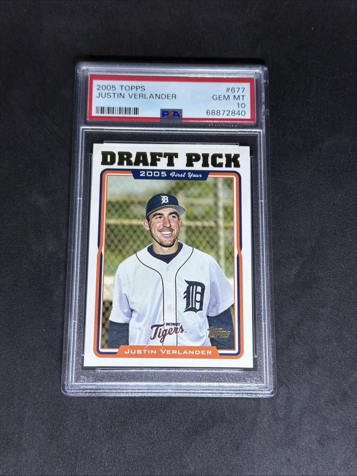 2005 Topps #677 Justin Verlander RC Rookie Gem Mint PSA 10