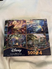 Set of 4, 500 Piece Disney Jigsaw Puzzles - Thomas Kinkade LPNJ New Sealed