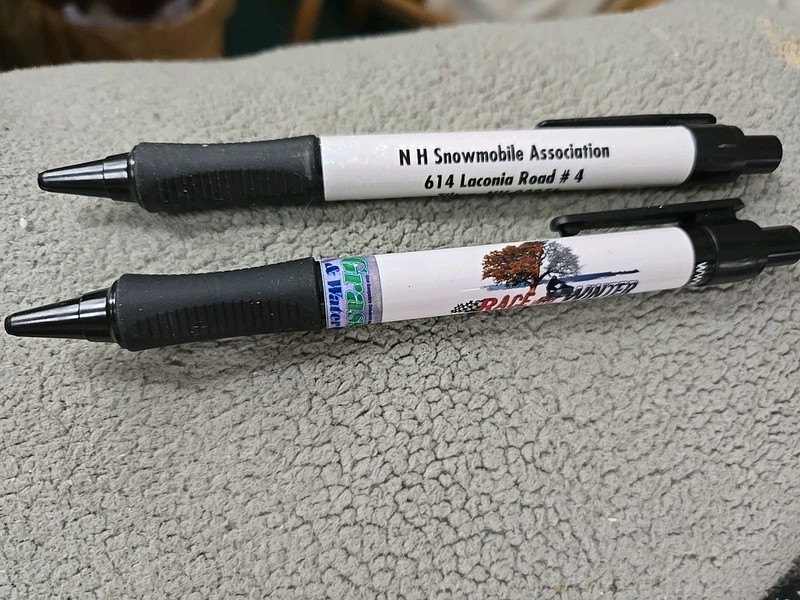 Lot Of 2 UNUSED Vintage Advertising INK PENS " New Hampshire Snowmobile Assn."
