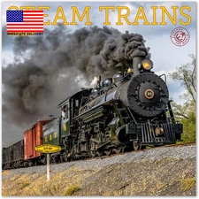 Steam Trains Mini Wall Calendar 2026 7" X 7" ⭐️⭐️⭐️⭐️⭐️
