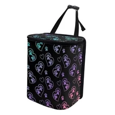  Car Trash Can with Colorful Dog Paw Heart Car Waste Basket with Lid for 