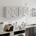 Wall Mounted Cabinet Set of 2, Bathroom Kitchen Laundry Storage with Shelf