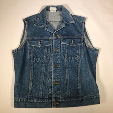 VTG 80s Guess Products for Georges Marciano Small Denim Blue Jean Vest EK04