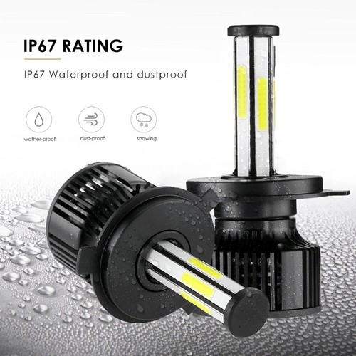 6-Sides H4 9003 HB2 LED Headlight High&Low+9145 H10 Fog Light Bulbs Combo 6500K - Picture 9 of 12