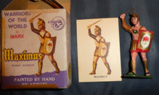 vintage WARRIORS OF THE WORLD marx toy MAXIMUS ROMAN WARRIOR w/BOX CARD